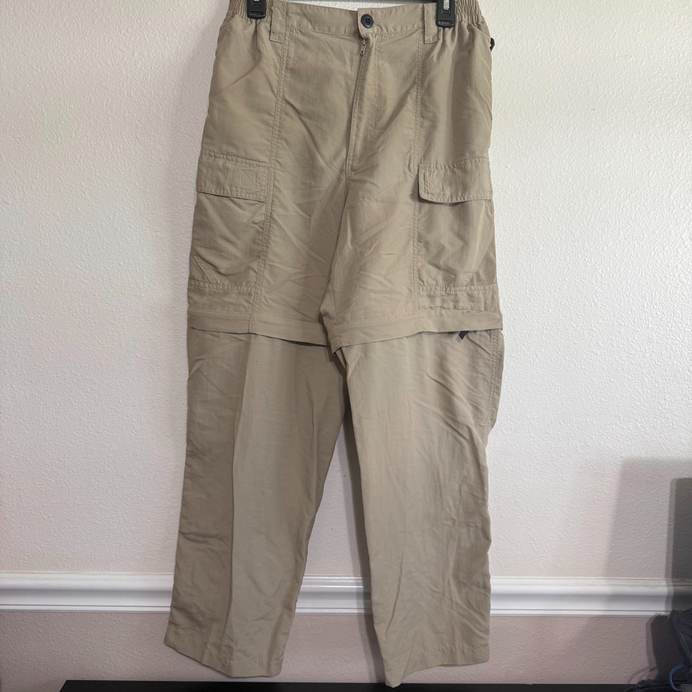 Reel‎ Legends Cargo Pants Men's Medium Beige Fishing Hiking Outdoor Convertible